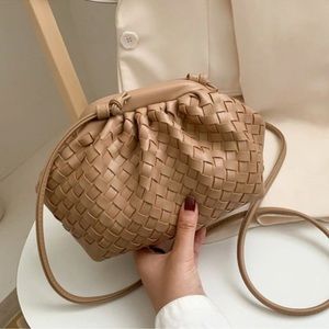 Woven Faux Leather Bag